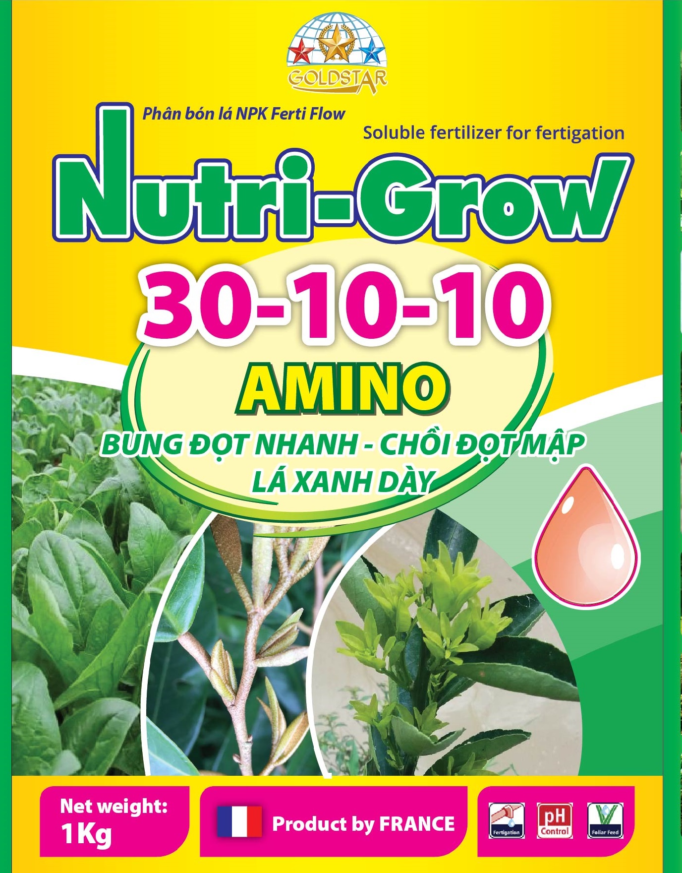 NUTRI-GROW 30-10-10 AMINO • Kim Nông Gold Star